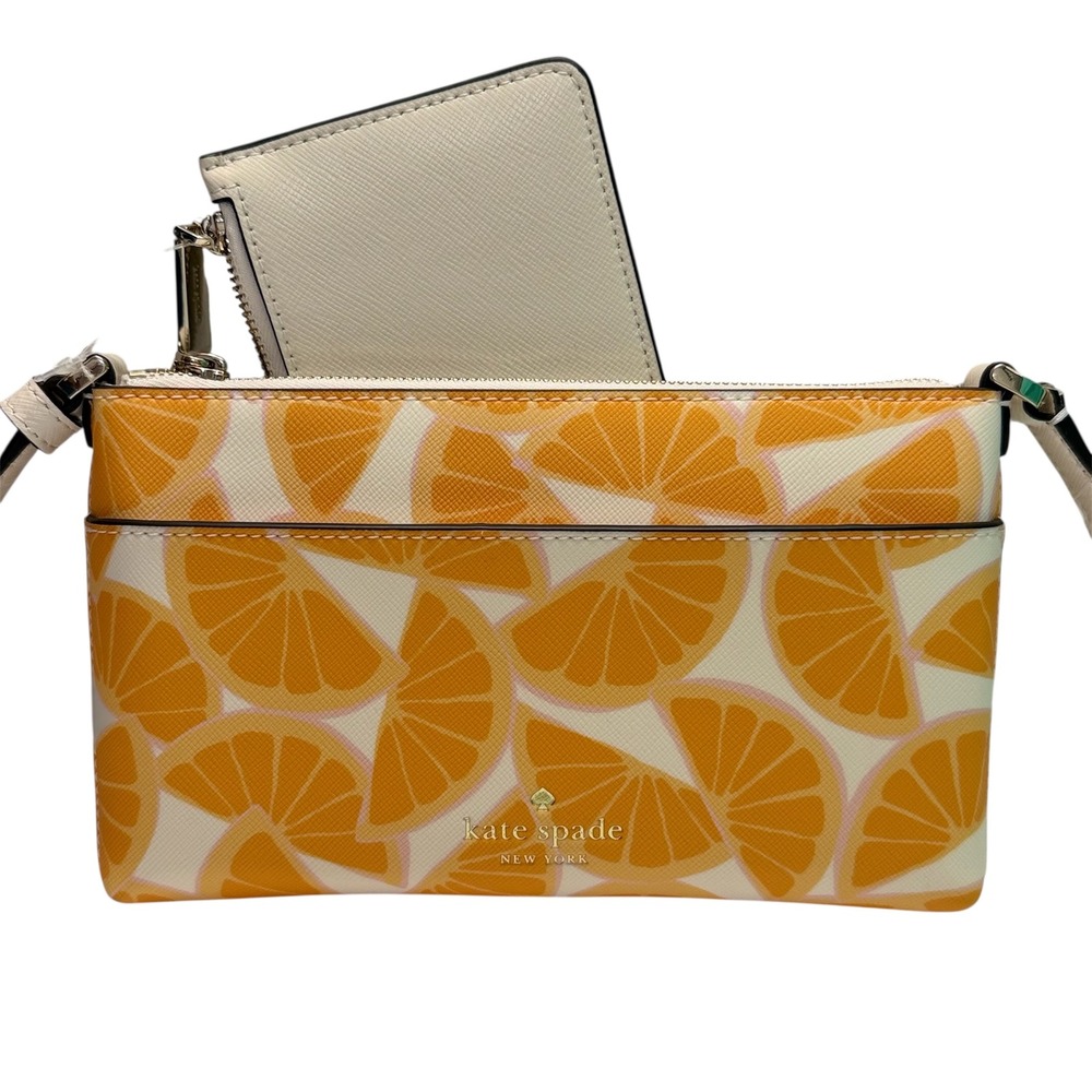 Kate Spade New York Orange Slice Crossbody Bag with Wristlet Pouch